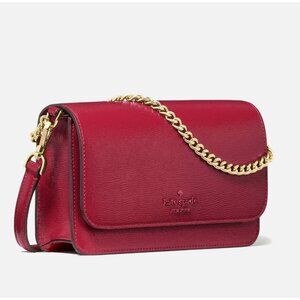 New Kate Spade Madison Willow Mini Flap Crossbody Patent Leather Red Jam